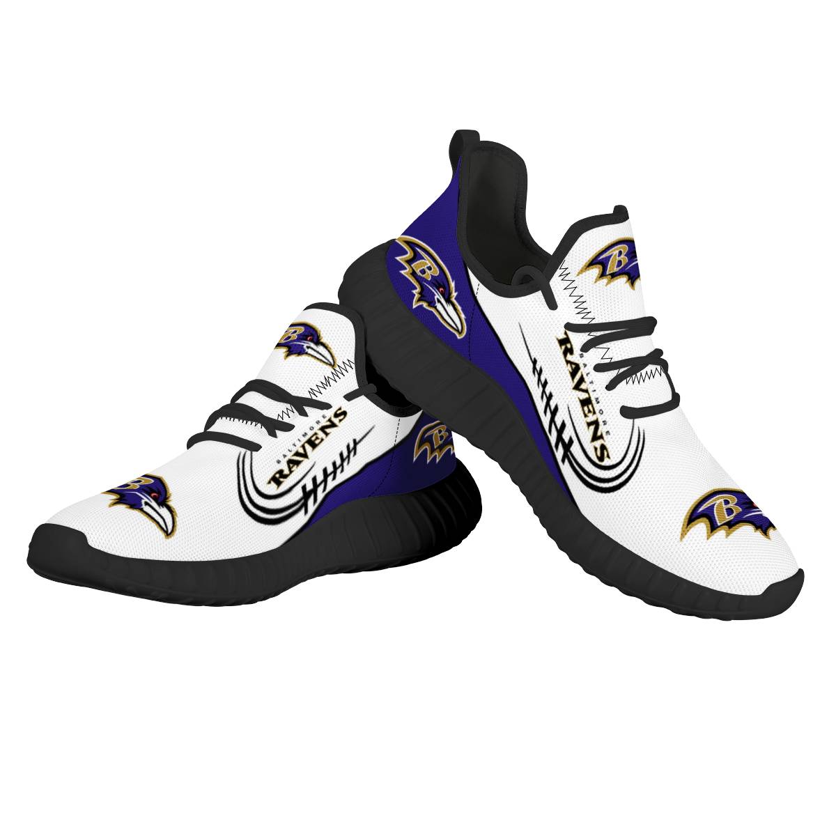 Men's NFL Baltimore Ravens Mesh Knit Sneakers/Shoes 001